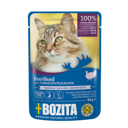 BOZITA STERILISED KAWAŁKI W GALARETCE Z INDYKIEM SASZETKA 85g